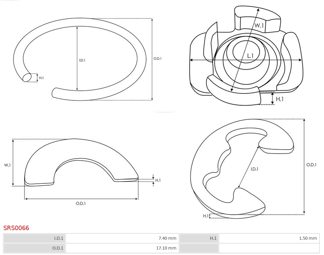 AS-PL Reparatieset, startmotor SRS0066