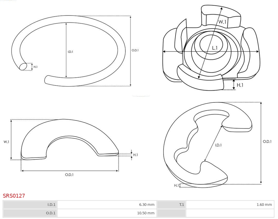 AS-PL Reparatieset, startmotor SRS0127