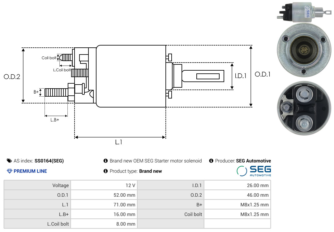 AS-PL Magneetschakelaar, startmotor SS0164(SEG)