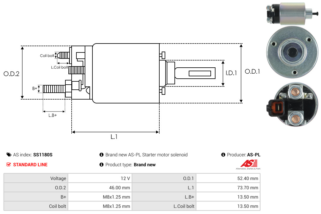 AS-PL Starter magneetschakelaar SS1180S