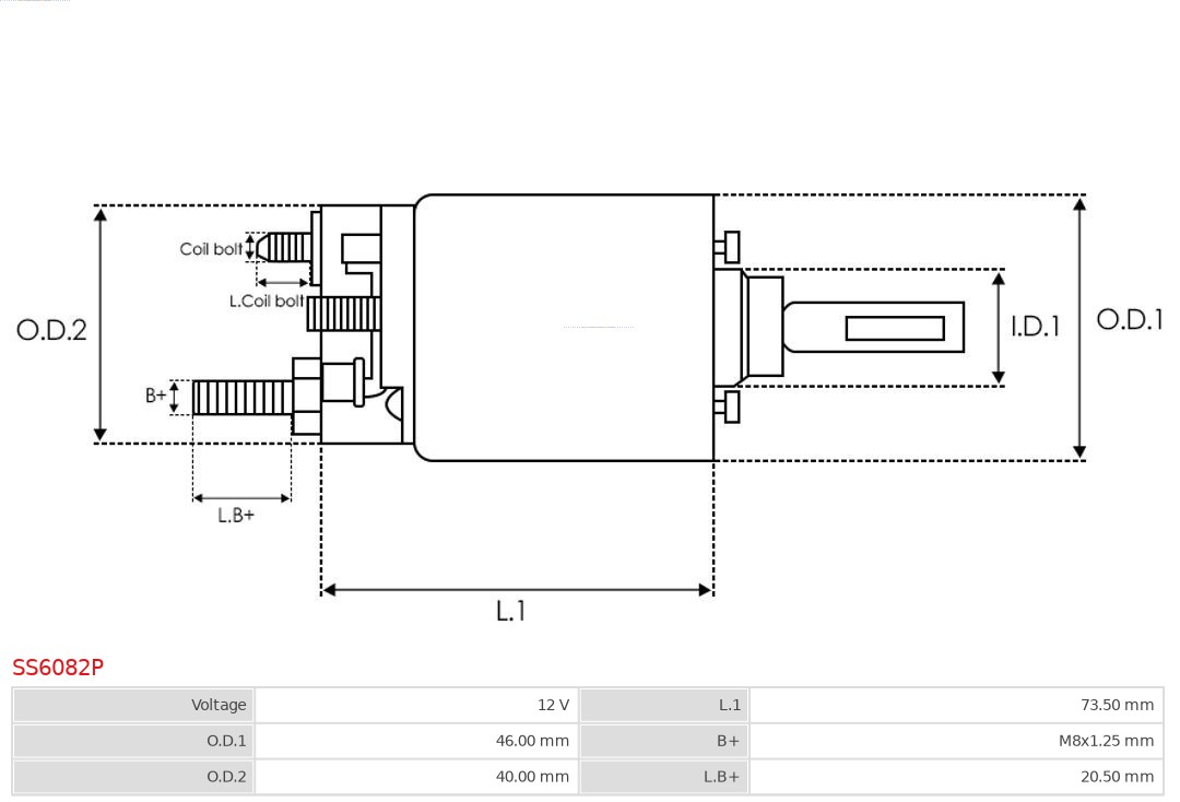 AS-PL Starter magneetschakelaar SS6082P
