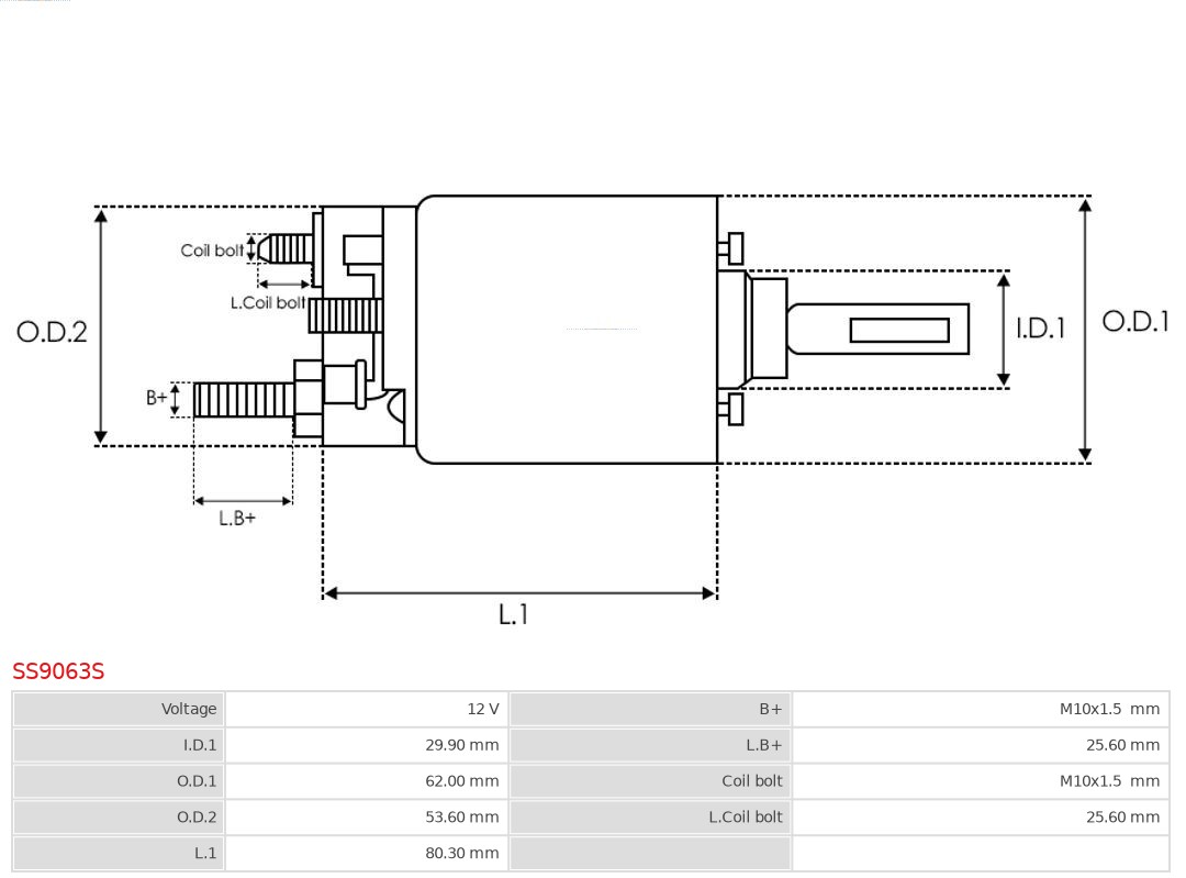 AS-PL Starter magneetschakelaar SS9063S