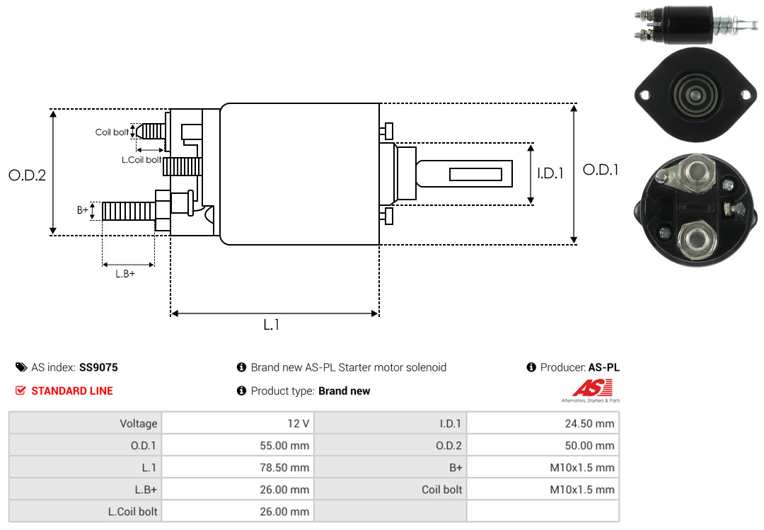 AS-PL Starter magneetschakelaar SS9075