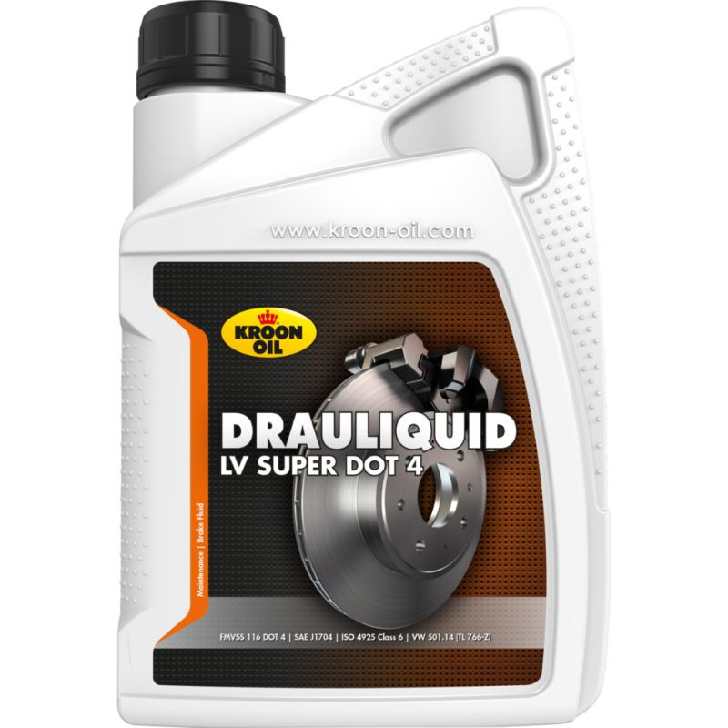 Kroon Oil Drauliquid-LV Super DOT 4 1 Liter Fles 33820