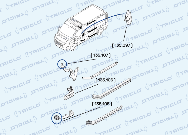 Triclo Rolgeleiding schuifdeur 135107