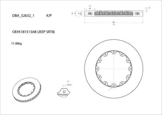 Remschijven HIGH PERFORMANCE Dba Australia DBA52632.1S