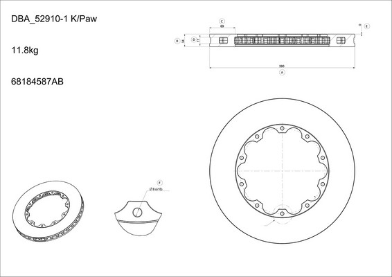 Remschijven HIGH PERFORMANCE Dba Australia DBA52910.1S