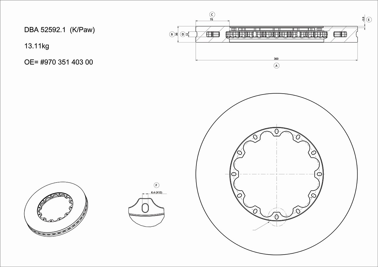 Remschijven HIGH PERFORMANCE Dba Australia DBA52592.1S