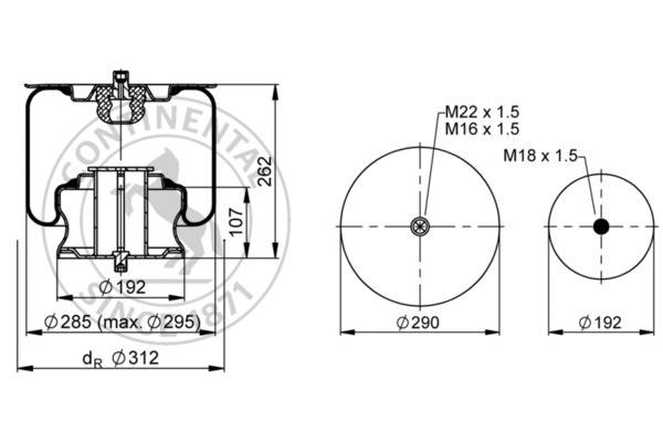 Contitech Air Spring Veerbalg 1782 N1 P02