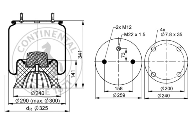 Contitech Air Spring Veerbalg 4004 N P03
