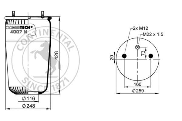 Contitech Air Spring Veerbalg 4007 N P01