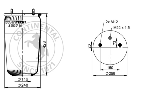 Contitech Air Spring Veerbalg 4007 N P03