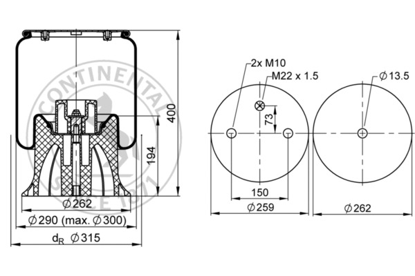Contitech Air Spring Veerbalg 4157 N P06