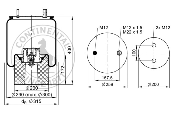 Contitech Air Spring Veerbalg 4157 N P09