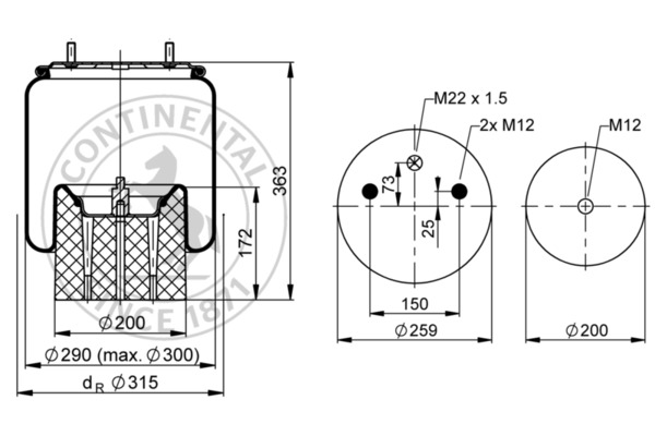 Contitech Air Spring Veerbalg 4157 N P18