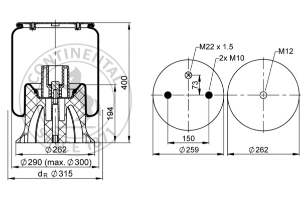 Contitech Air Spring Veerbalg 4158 N P03
