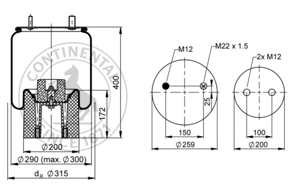 Contitech Air Spring Veerbalg 4162 N P01