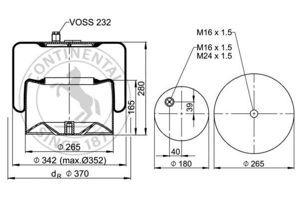 Contitech Air Spring Veerbalg 4183 N P25