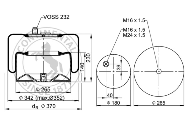 Contitech Air Spring Veerbalg 4186 N P23
