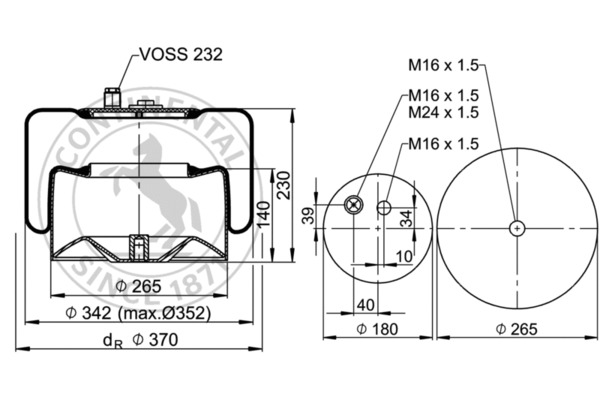 Contitech Air Spring Veerbalg 4186 N P25