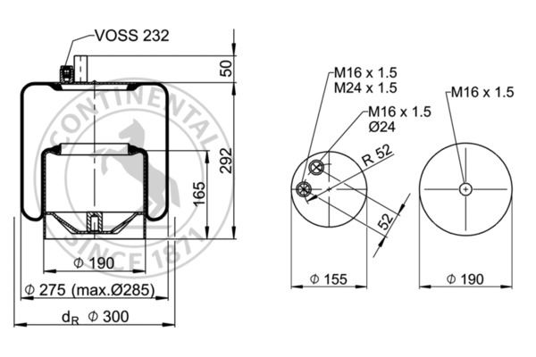Contitech Air Spring Veerbalg 4390 N P23