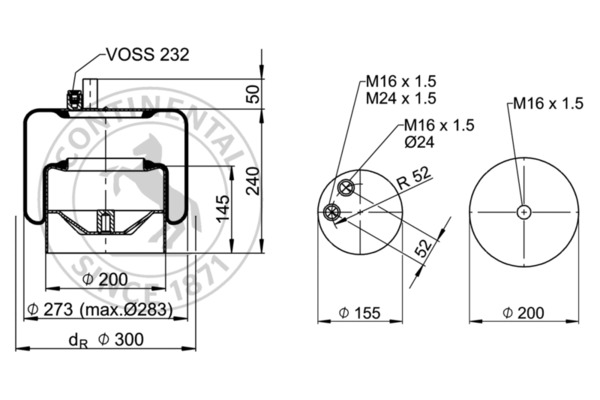 Contitech Air Spring Veerbalg 4391 N P22