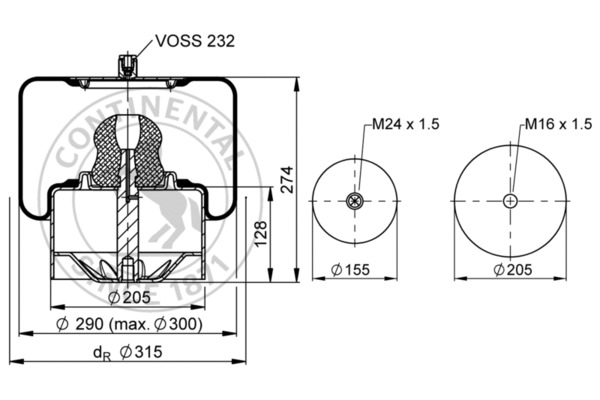 Contitech Air Spring Veerbalg 4644 N P22