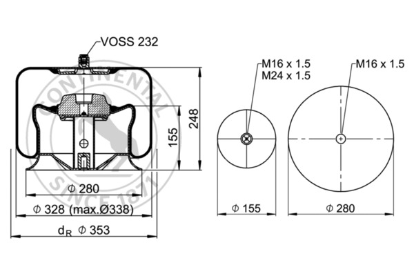 Contitech Air Spring Veerbalg 4737 N P25