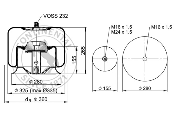 Contitech Air Spring Veerbalg 4737 N P26