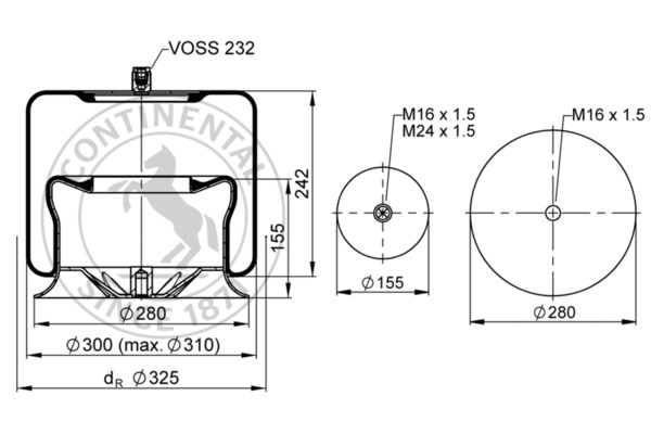Contitech Air Spring Veerbalg 4757 N P21