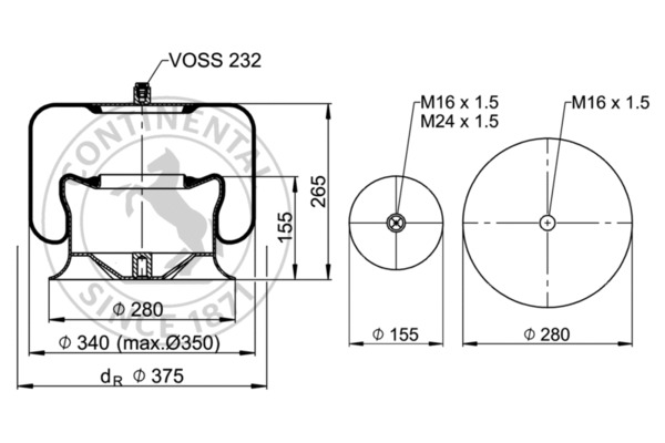 Contitech Air Spring Veerbalg 4758 N P21