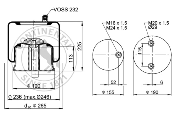 Contitech Air Spring Veerbalg 4786 N P21
