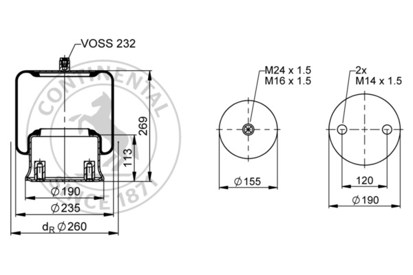 Contitech Air Spring Veerbalg 4786 N P22