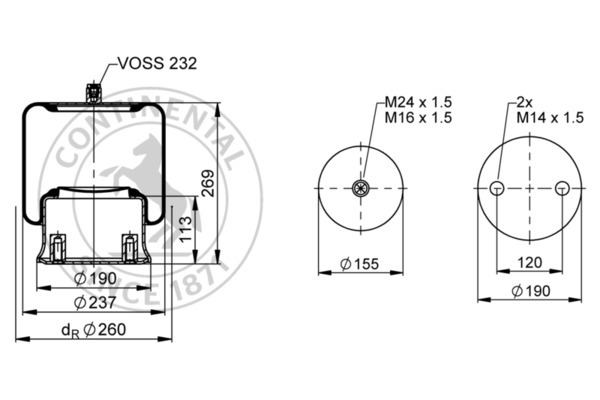 Contitech Air Spring Veerbalg 4786 N P23