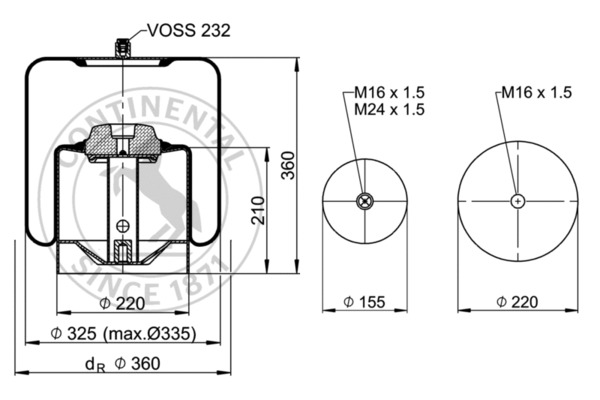 Contitech Air Spring Veerbalg 4838 N P22