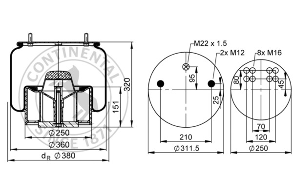 Contitech Air Spring Veerbalg 4881 N P30