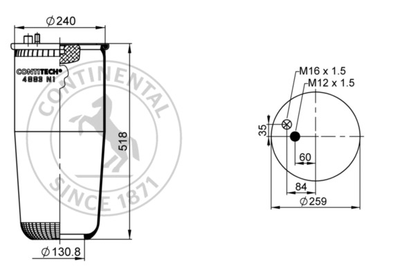 Contitech Air Spring Veerbalg 4883 N1 P01