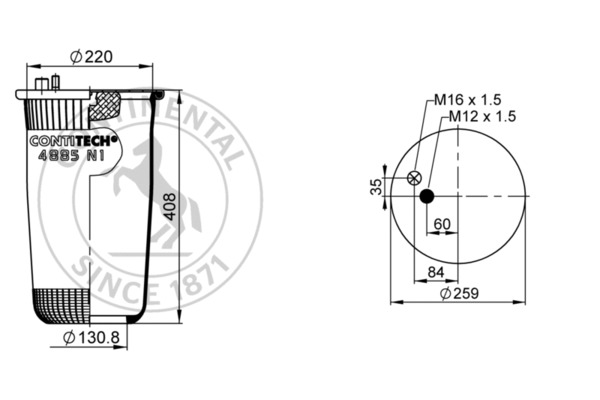 Contitech Air Spring Veerbalg 4885 N1 P01