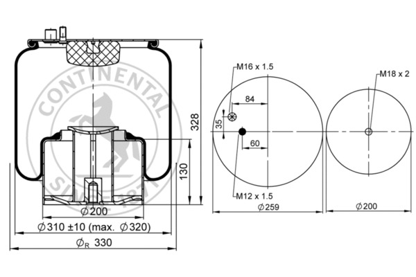 Contitech Air Spring Veerbalg 4886 N P01