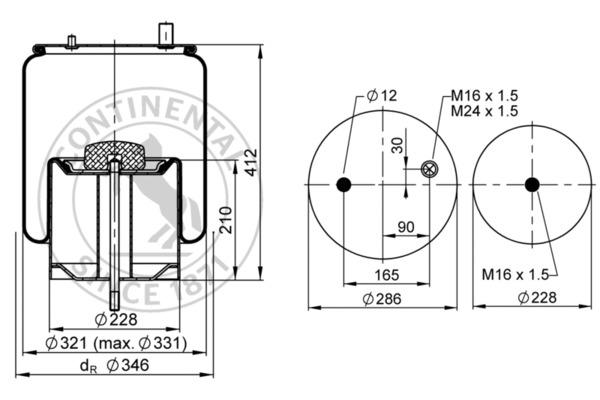 Contitech Air Spring Veerbalg 4912 N P10
