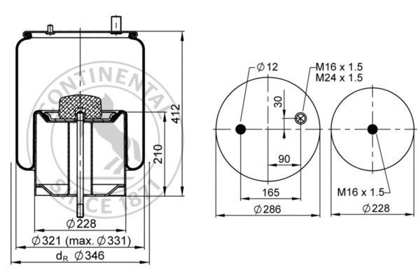 Contitech Air Spring Veerbalg 4912 N P13