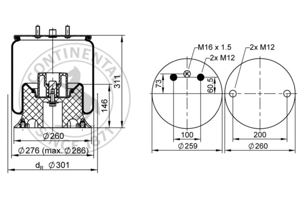 Contitech Air Spring Veerbalg 4927 N P01