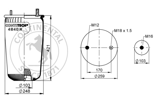 Contitech Air Spring Veerbalg 4940 N P02