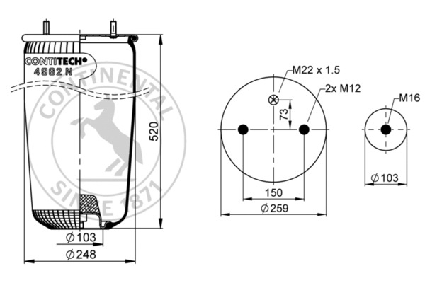 Contitech Air Spring Veerbalg 4962 N P02