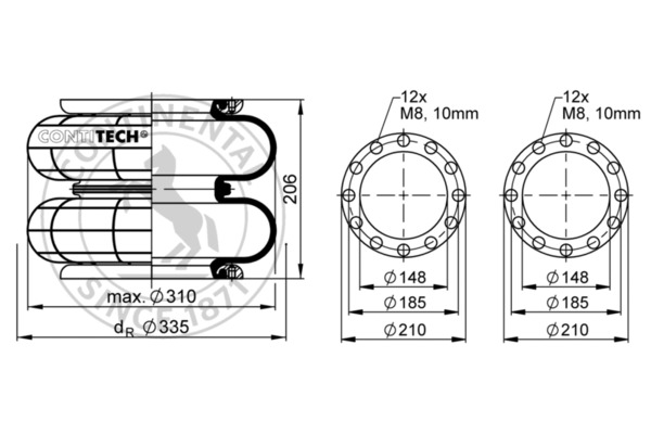 Contitech Air Spring Veerbalg 608 M
