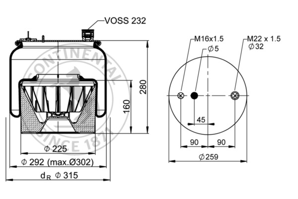 Contitech Air Spring Veerbalg 6120 N P48