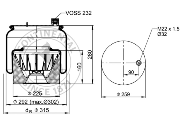 Contitech Air Spring Veerbalg 6120 N P49