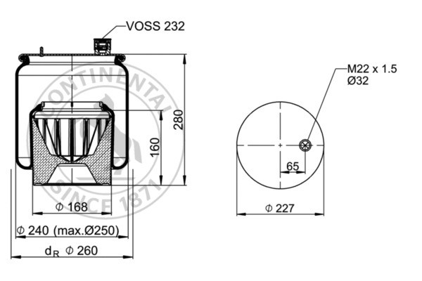 Contitech Air Spring Veerbalg 6121 N P44