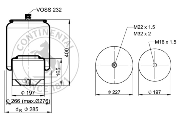 Contitech Air Spring Veerbalg 6123 N P40