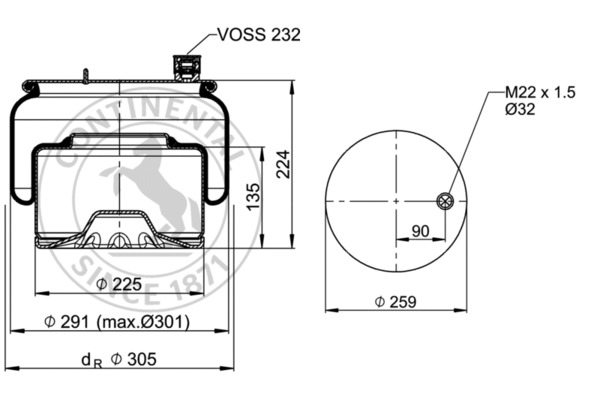 Contitech Air Spring Veerbalg 6126 N P41